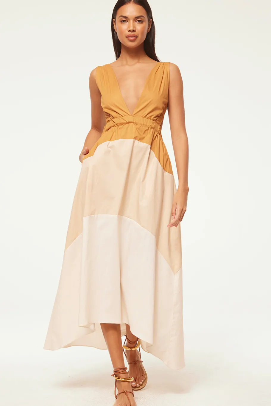 MISA Los Angeles Maxi|Dresses>NIA DRESS Stretchpoplinmix