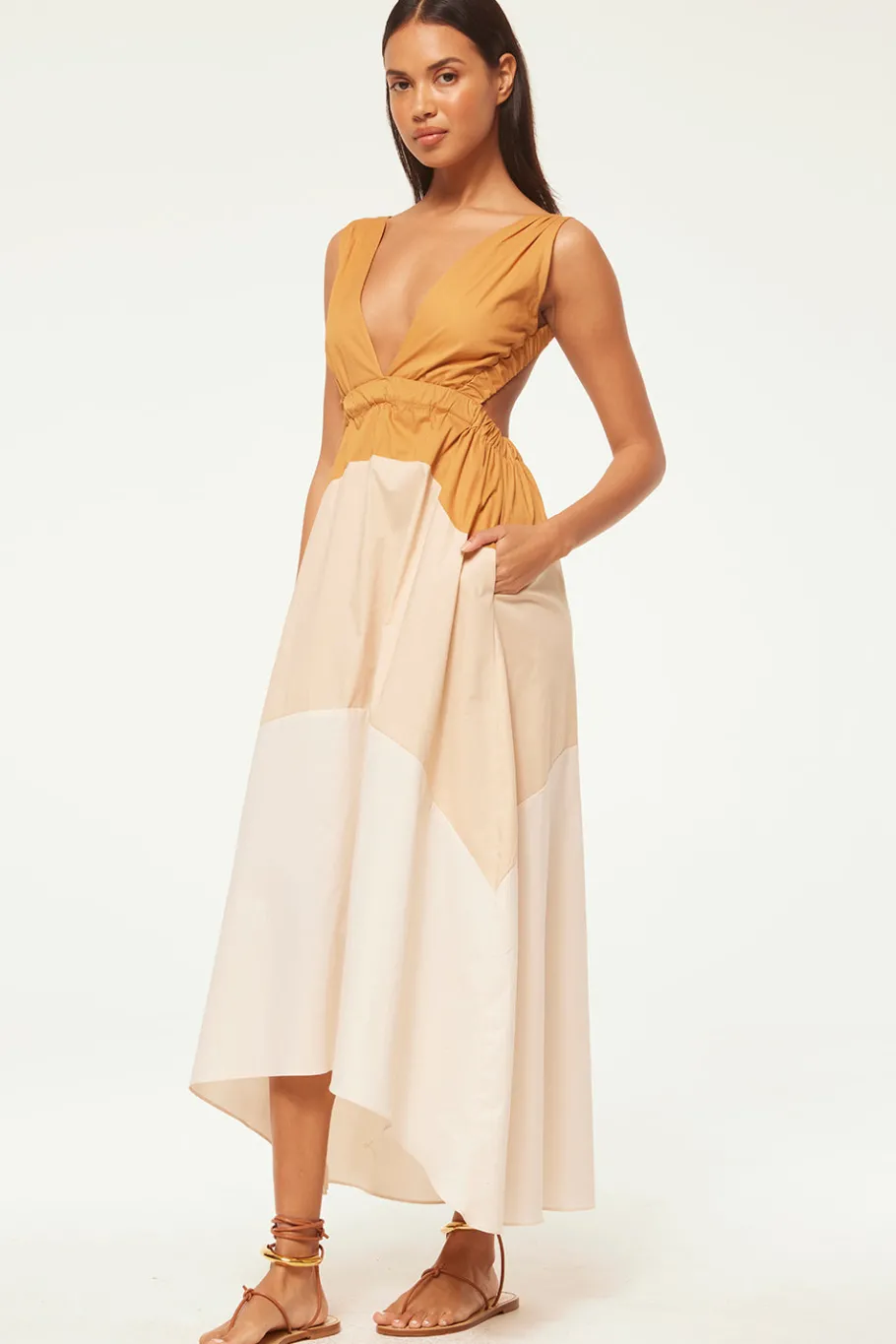 MISA Los Angeles Maxi|Dresses>NIA DRESS Stretchpoplinmix