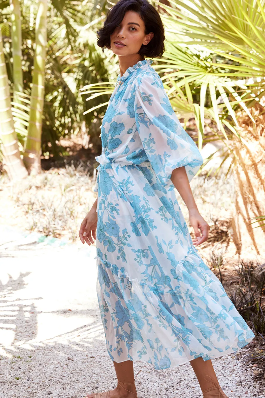 MISA Los Angeles Engagement Party|Misa Classics>OLIVIA DRESS Turquoiseflorachiffon