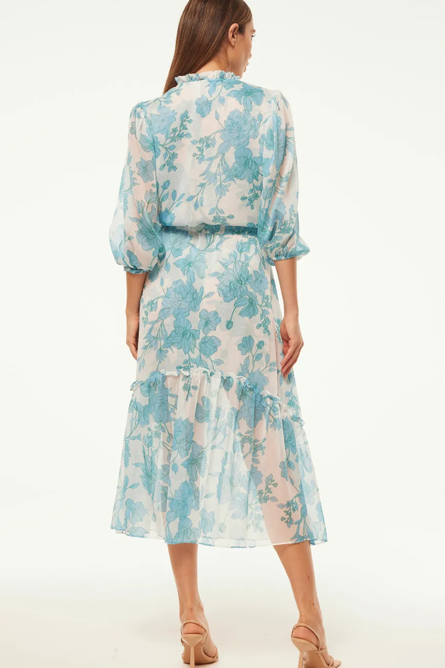 MISA Los Angeles Engagement Party|Misa Classics>OLIVIA DRESS Turquoiseflorachiffon