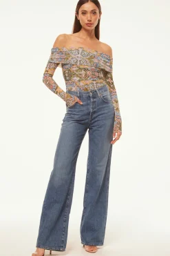 MISA Los Angeles Tops>ORELLA BODYSUIT Dolcevitakaleidoscope