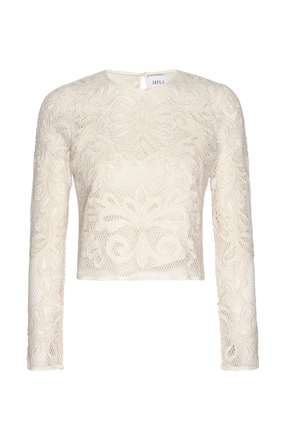 MISA Los Angeles Classic White|Matching Sets>OSCANA TOP Embroideredmesh