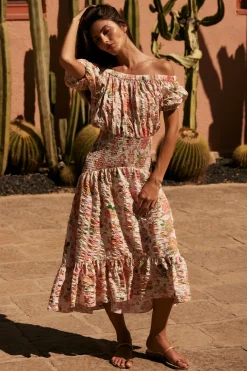 MISA Los Angeles Wedding Guest|Engagement Party>PAOLA DRESS Persimmoncrinkle