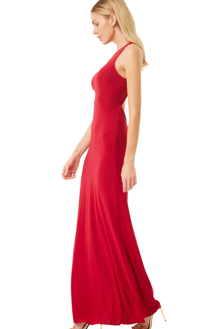 MISA Los Angeles Wedding Guest|Jersey & Mesh>PARGOL DRESS Lipstickred