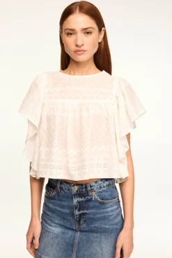 MISA Los Angeles Classic White|Tops>PENELOPE TOP Whiteeyelet