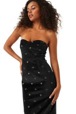 MISA Los Angeles Midi|Exclusives>PERRIN DRESS Black
