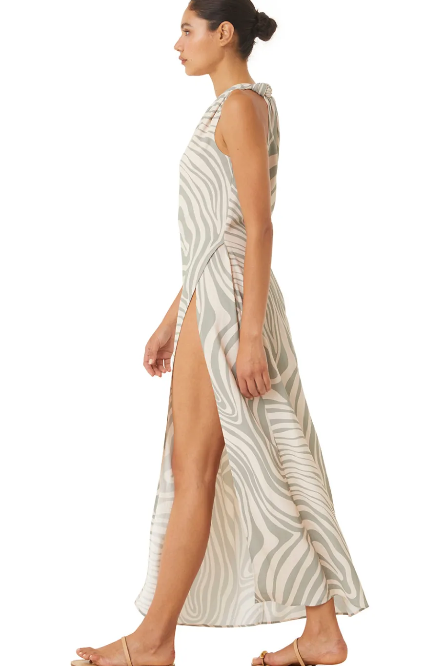 MISA Los Angeles Honeymoon|Maxi>PERSEPHONE DRESS Abstractzebra
