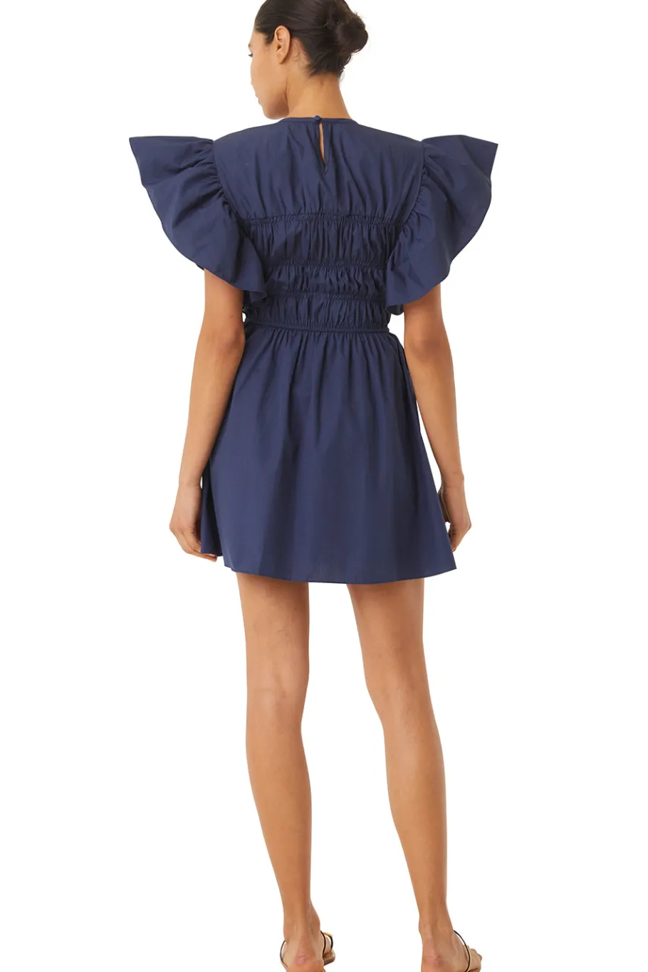 MISA Los Angeles Mini|Dresses>RADHA DRESS Midnightbluepoplin