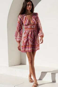 MISA Los Angeles Wedding Guest|Long-sleeve>RANA DRESS Aperolgeo