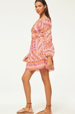 MISA Los Angeles Wedding Guest|Long-sleeve>RANA DRESS Aperolgeo