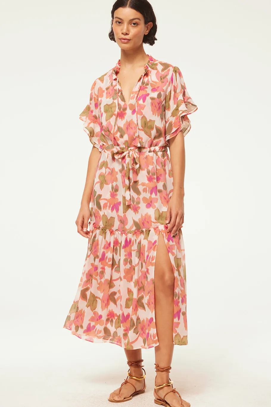 MISA Los Angeles Misa Classics|Midi>RANJANA DRESS Sonoranflorachiffon