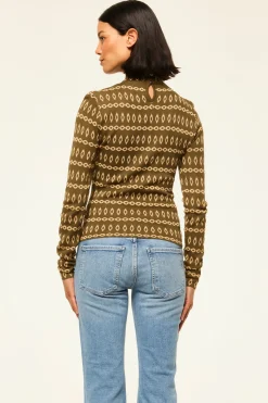 MISA Los Angeles Knits|Matching Sets>RIVER TOP Olivegeostripe