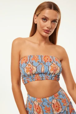 MISA Los Angeles Matching Sets|Tops>ROKSANA BANDEAU Cagedfloral