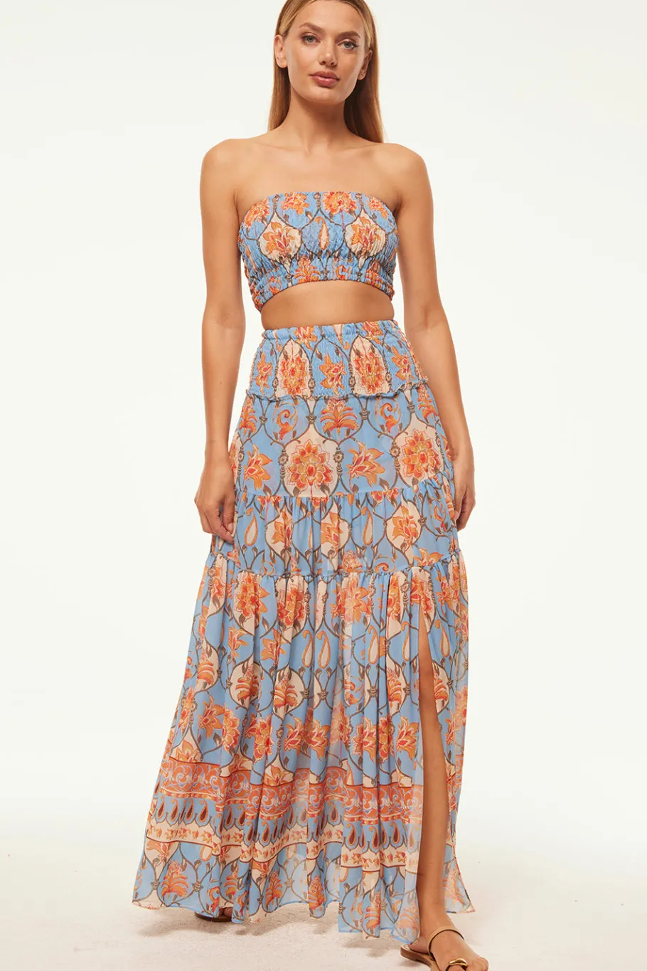 MISA Los Angeles Matching Sets|Tops>ROKSANA BANDEAU Cagedfloral