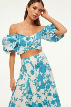 MISA Los Angeles Honeymoon|Matching Sets>RORI TOP Turquoiseflorapoplin