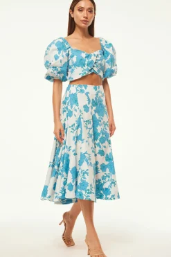 MISA Los Angeles Honeymoon|Matching Sets>RORI TOP Turquoiseflorapoplin