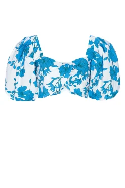 MISA Los Angeles Honeymoon|Matching Sets>RORI TOP Turquoiseflorapoplin