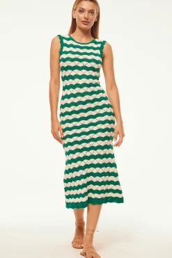 MISA Los Angeles Knits|Dresses>ROSALBA DRESS Emeraldstripe