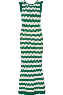MISA Los Angeles Knits|Dresses>ROSALBA DRESS Emeraldstripe