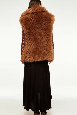 MISA Los Angeles Jackets|Tops>RYLEIGH VEST Lattefauxfur