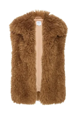 MISA Los Angeles Jackets|Tops>RYLEIGH VEST Lattefauxfur