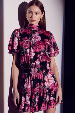 MISA Los Angeles Misa Classics|Mini>SAFFIE DRESS Pinkpeony
