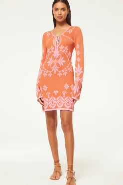 MISA Los Angeles Knit|Mini>SAHAR DRESS Pinkflorasantiago