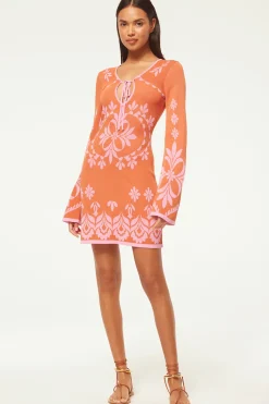 MISA Los Angeles Knit|Mini>SAHAR DRESS Pinkflorasantiago