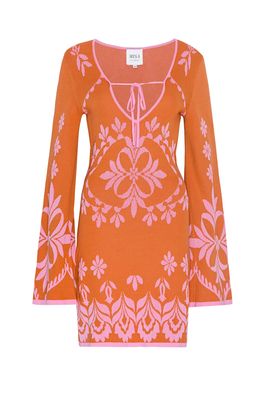 MISA Los Angeles Knit|Mini>SAHAR DRESS Pinkflorasantiago