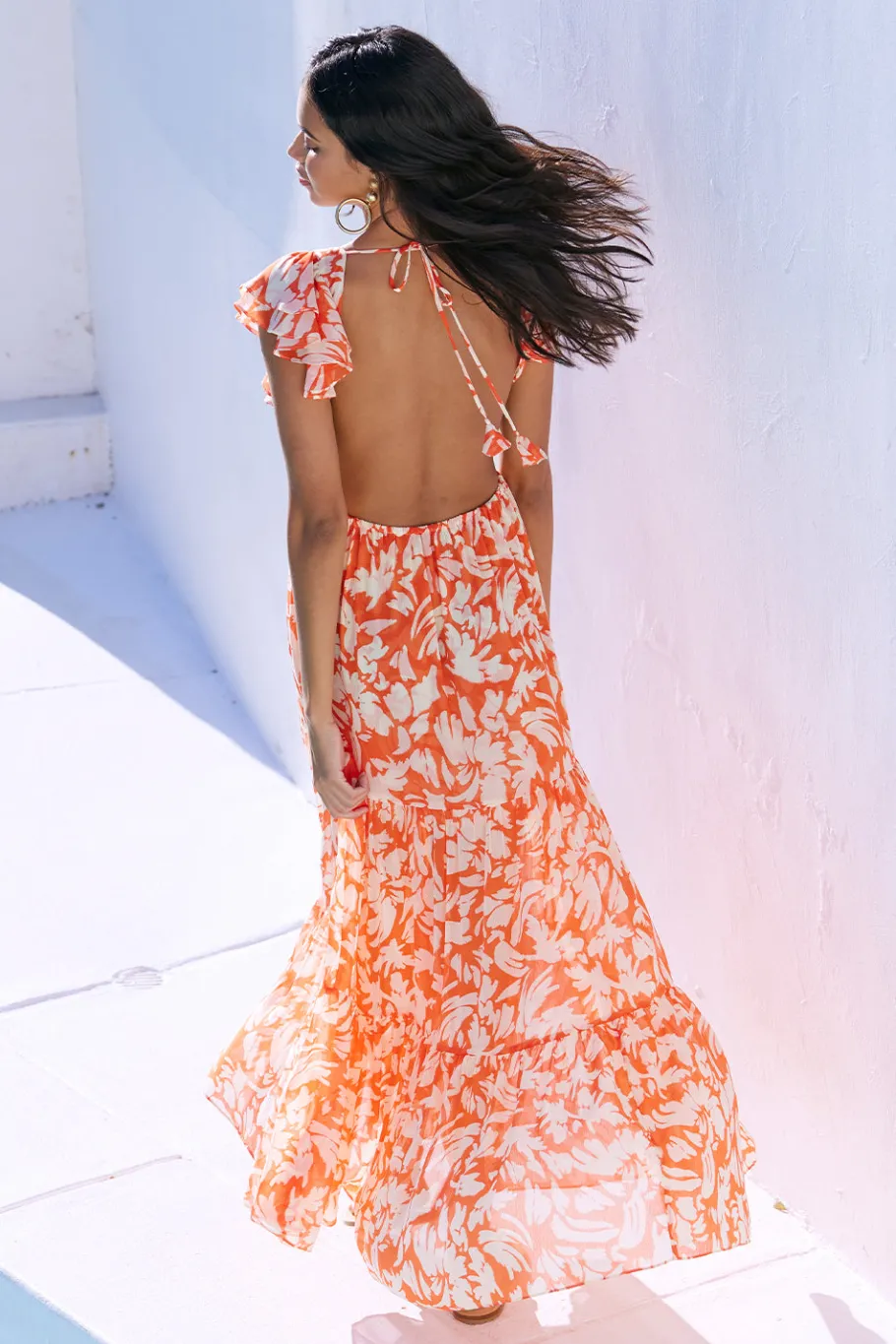 MISA Los Angeles Cut-out|Maxi>SEPTIMA DRESS Patmostangerine