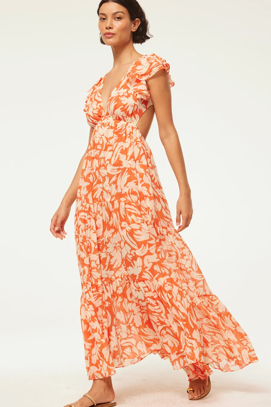 MISA Los Angeles Cut-out|Maxi>SEPTIMA DRESS Patmostangerine