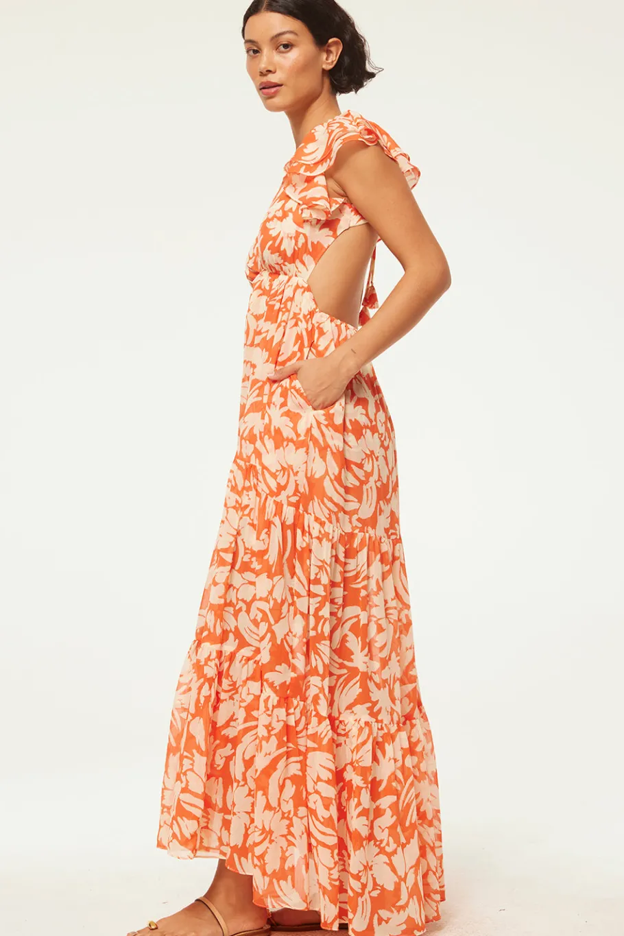 MISA Los Angeles Cut-out|Maxi>SEPTIMA DRESS Patmostangerine