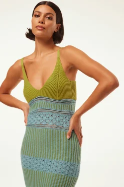 MISA Los Angeles Honeymoon|Knit>SEZEN DRESS Blue