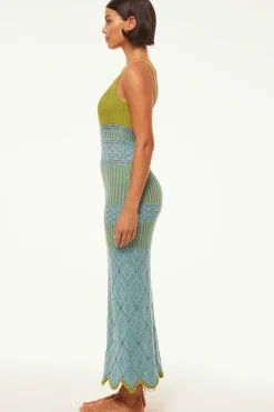 MISA Los Angeles Honeymoon|Knit>SEZEN DRESS Blue