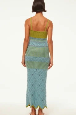 MISA Los Angeles Honeymoon|Knit>SEZEN DRESS Blue