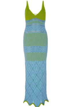 MISA Los Angeles Honeymoon|Knit>SEZEN DRESS Blue