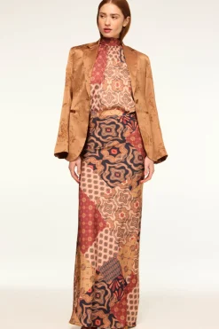 MISA Los Angeles Matching Sets|Skirts & Shorts>SIERRA SKIRT Surrealpatchworksatin