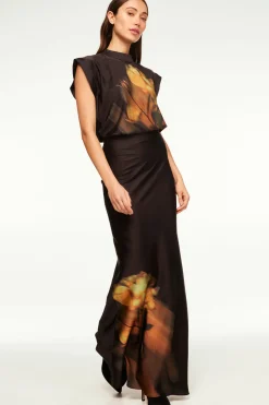 MISA Los Angeles Matching Sets|Skirts & Shorts>SIERRA SKIRT Yellowrosesatin