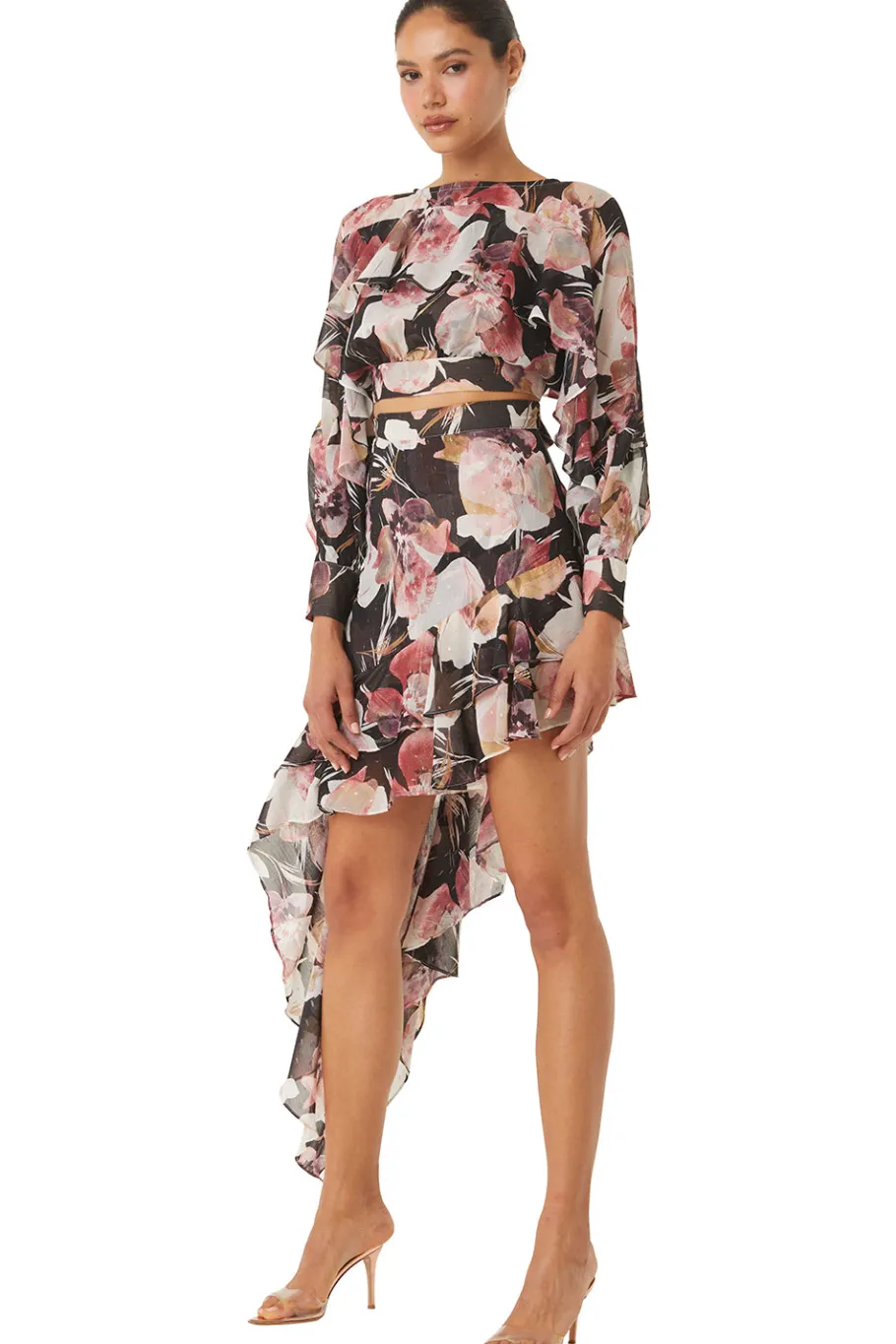 MISA Los Angeles Exclusives|Matching Sets>SKY SKIRT Floratropicalblack