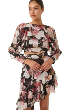 MISA Los Angeles Exclusives|Matching Sets>SKY SKIRT Floratropicalblack
