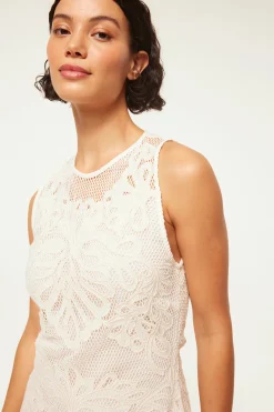 MISA Los Angeles Classic White|Midi>SOFANDEH DRESS Embroideredmesh