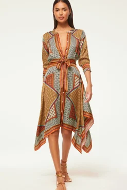 MISA Los Angeles Long-sleeve|Midi>SOLMAZ DRESS Positanoscarf