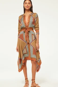 MISA Los Angeles Long-sleeve|Midi>SOLMAZ DRESS Positanoscarf
