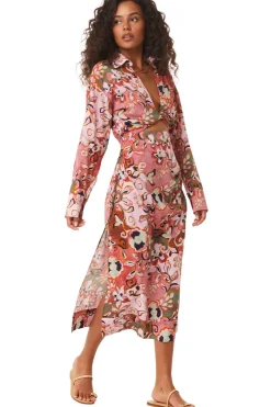 MISA Los Angeles Honeymoon|Long-sleeve>SUNG DRESS Resortbatikcottonrayon