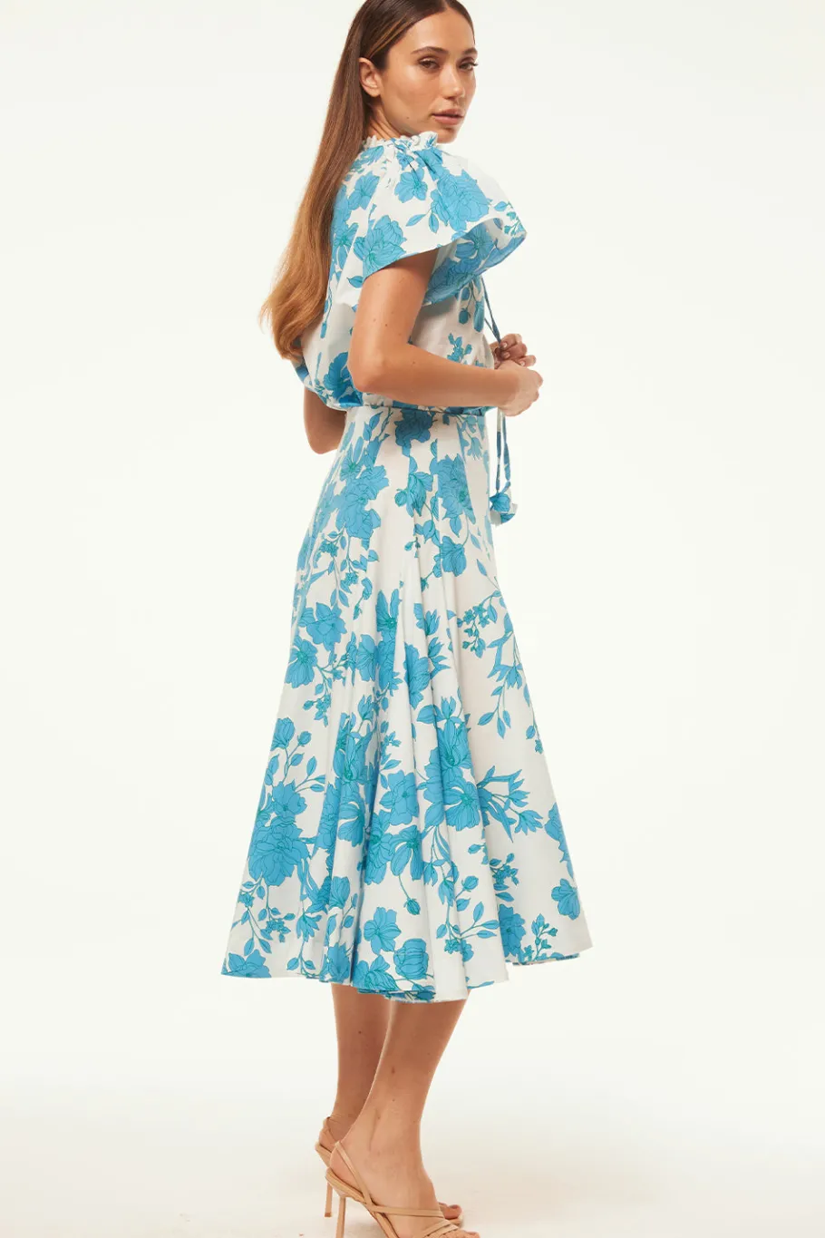 MISA Los Angeles Matching Sets|Tops>SUPARNA TOP Turquoiseflorapoplin