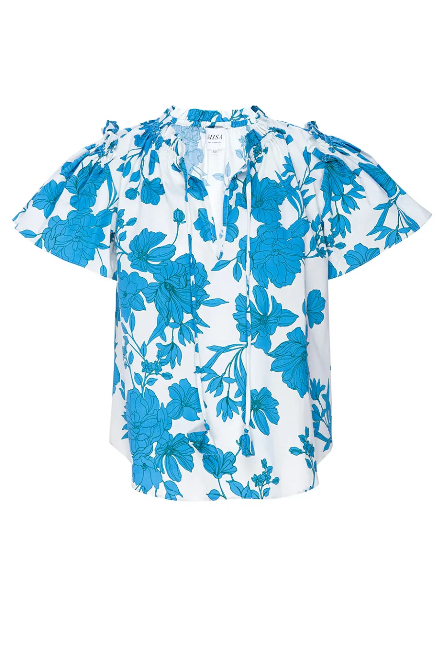 MISA Los Angeles Matching Sets|Tops>SUPARNA TOP Turquoiseflorapoplin