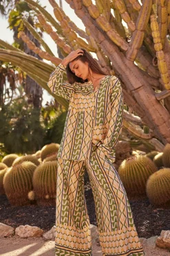 MISA Los Angeles Matching Sets|Tops>TEODORA TOP Limoncellogeosatin