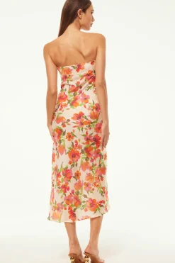 MISA Los Angeles Wedding Guest|Honeymoon>THARA DRESS Palmareibloomssatin