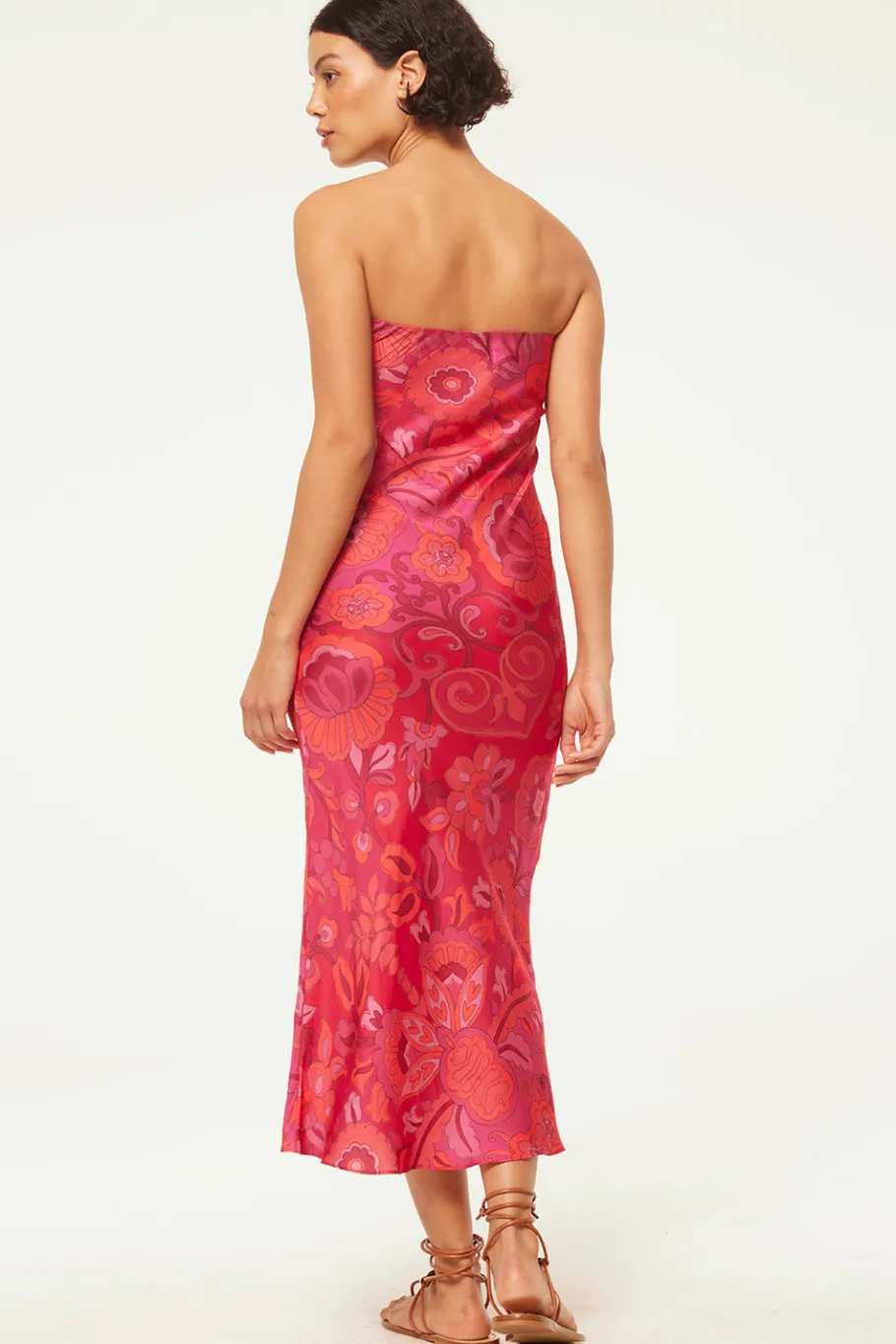 MISA Los Angeles Wedding Guest|Midi>THARA DRESS Floracorsicafuchsia