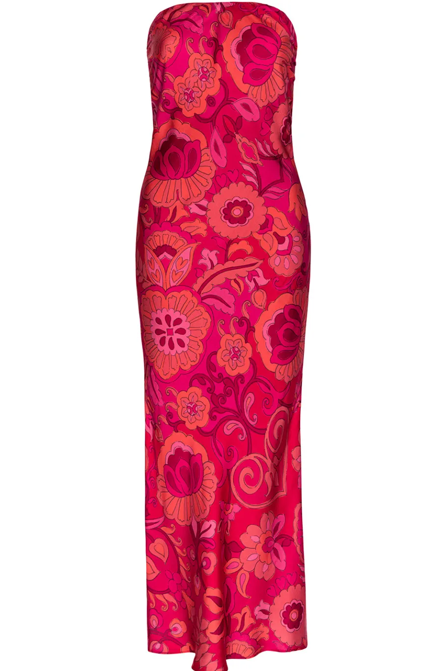 MISA Los Angeles Wedding Guest|Midi>THARA DRESS Floracorsicafuchsia